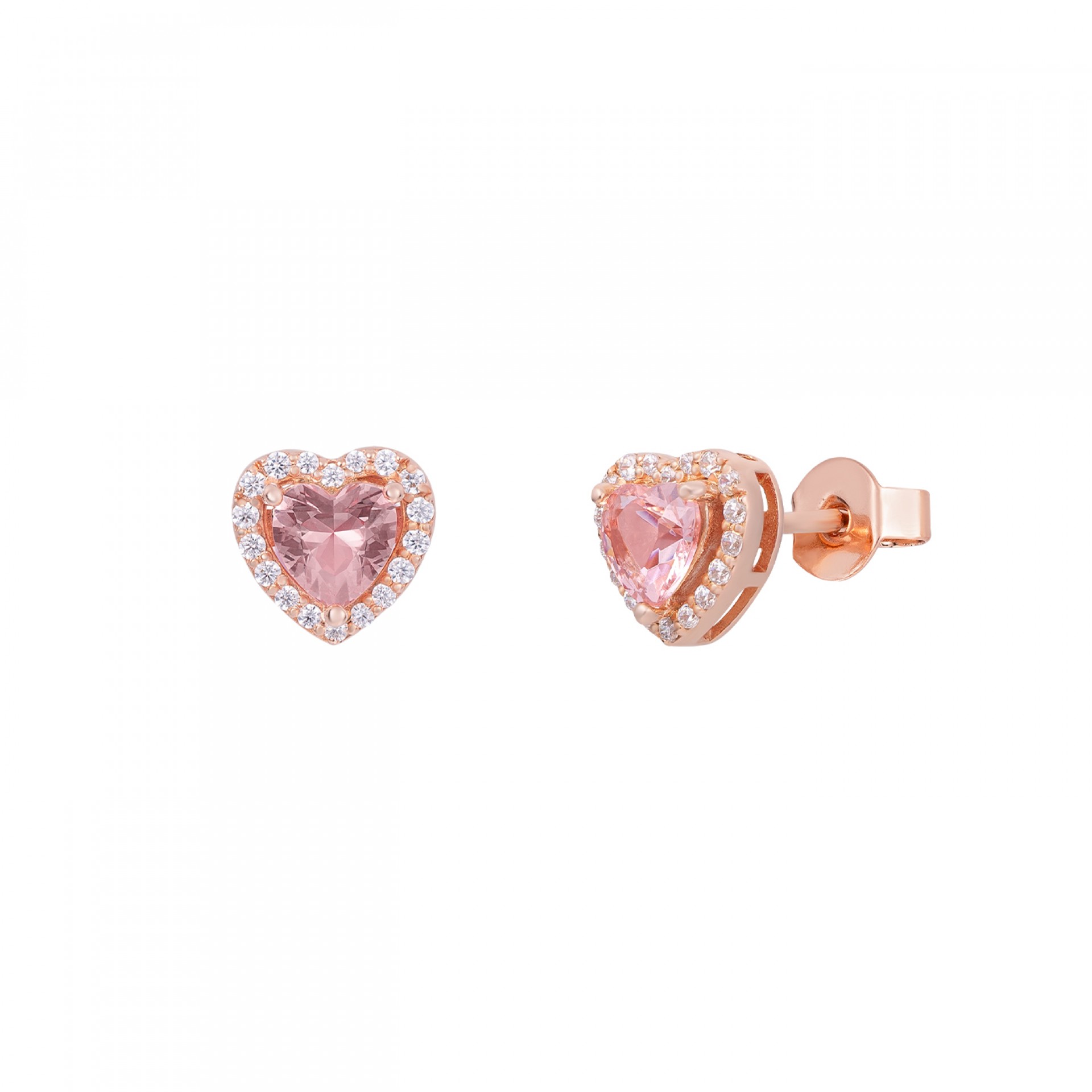 Brincos Hearts Rose Gold