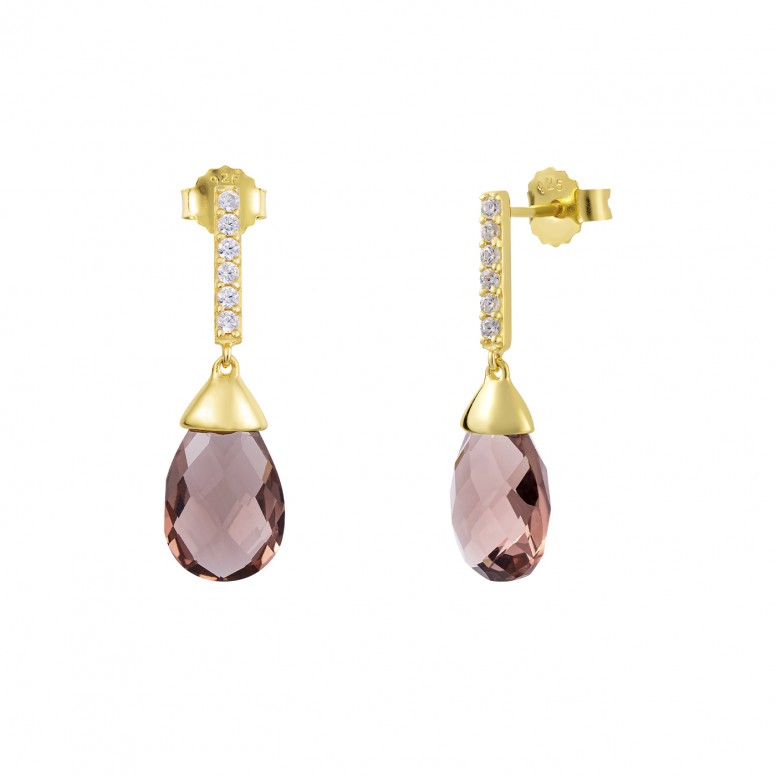 Brincos Bella Blush Brown Drops
